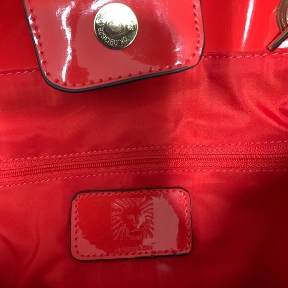 Anne Klein Mix Media Stripe/Denim/Leather Graphic Print Tote Handbag 250G - Picture 7 of 12